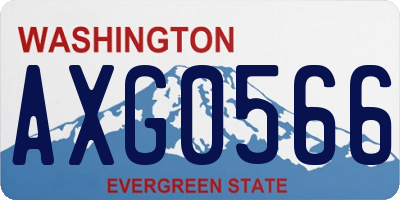 WA license plate AXG0566