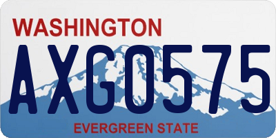 WA license plate AXG0575