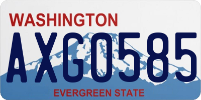 WA license plate AXG0585