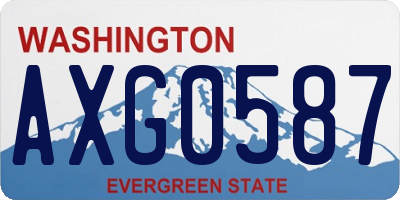 WA license plate AXG0587