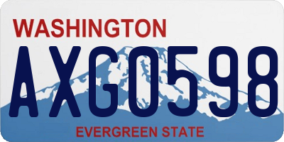 WA license plate AXG0598