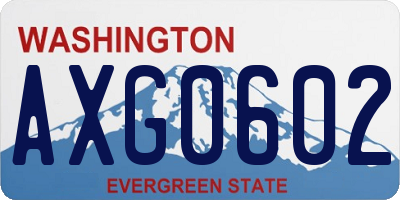 WA license plate AXG0602