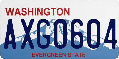 WA license plate AXG0604
