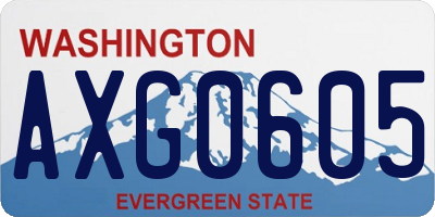 WA license plate AXG0605