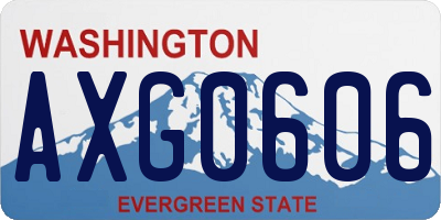 WA license plate AXG0606