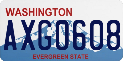 WA license plate AXG0608