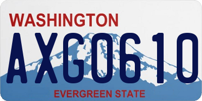 WA license plate AXG0610