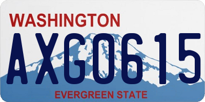 WA license plate AXG0615