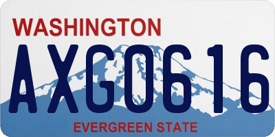 WA license plate AXG0616