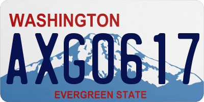 WA license plate AXG0617