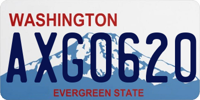 WA license plate AXG0620