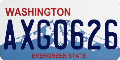 WA license plate AXG0626