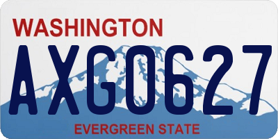 WA license plate AXG0627