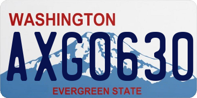 WA license plate AXG0630