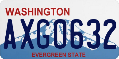 WA license plate AXG0632