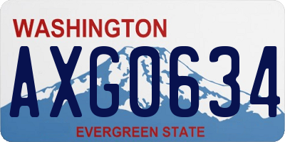 WA license plate AXG0634