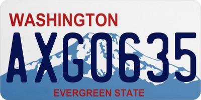 WA license plate AXG0635