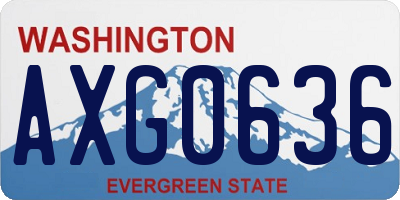 WA license plate AXG0636