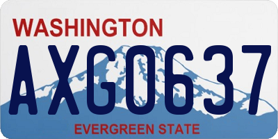 WA license plate AXG0637