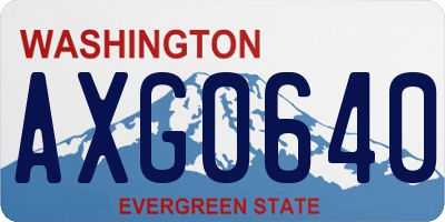 WA license plate AXG0640