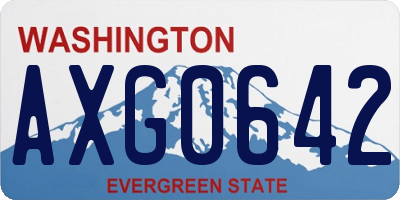 WA license plate AXG0642