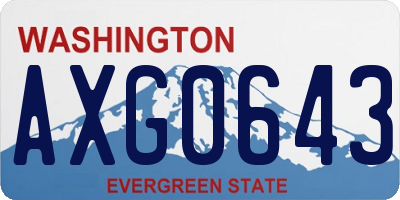 WA license plate AXG0643