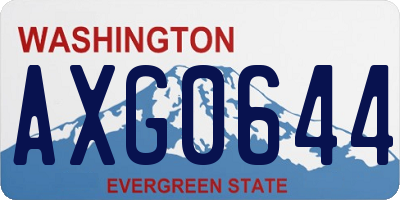 WA license plate AXG0644