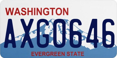 WA license plate AXG0646
