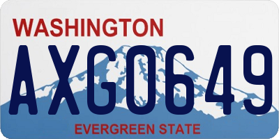 WA license plate AXG0649