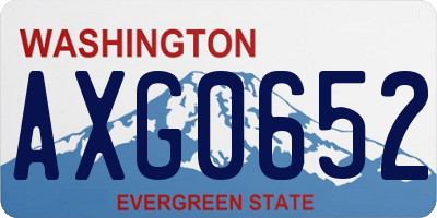 WA license plate AXG0652