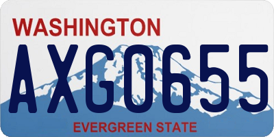 WA license plate AXG0655
