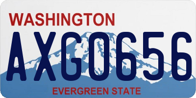 WA license plate AXG0656