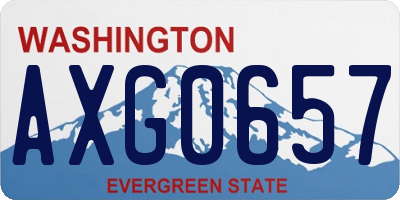 WA license plate AXG0657