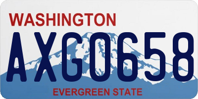 WA license plate AXG0658
