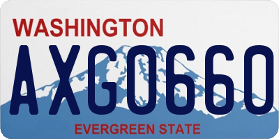 WA license plate AXG0660