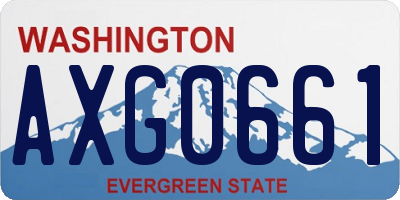 WA license plate AXG0661