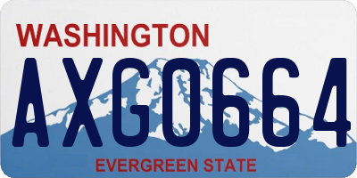 WA license plate AXG0664