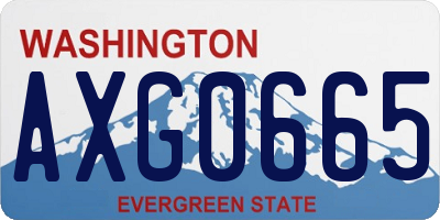 WA license plate AXG0665