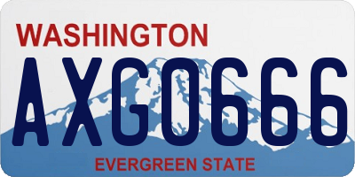 WA license plate AXG0666