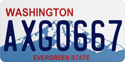 WA license plate AXG0667