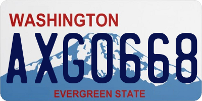 WA license plate AXG0668