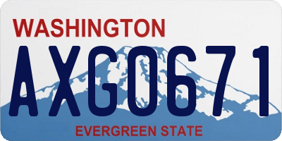 WA license plate AXG0671