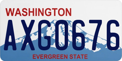 WA license plate AXG0676