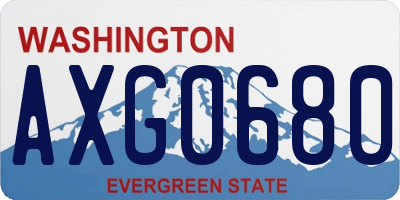WA license plate AXG0680