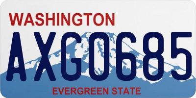 WA license plate AXG0685