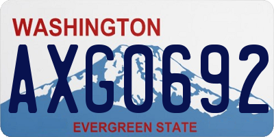 WA license plate AXG0692