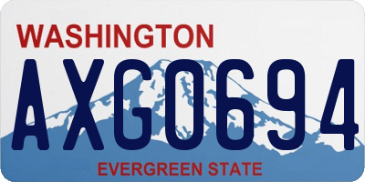 WA license plate AXG0694