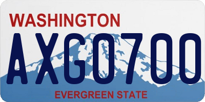 WA license plate AXG0700
