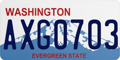 WA license plate AXG0703
