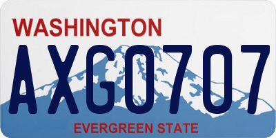 WA license plate AXG0707